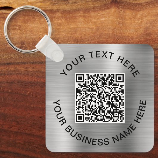 Porte-clés Code QR - Argent promotionnel (Recto)