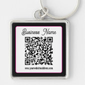 Porte-clés Code QR avec écriture cursive de script (Devant)