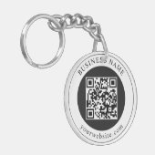 Porte-clés Code QR avec nom d'entreprise modifiable (Devant gauche)