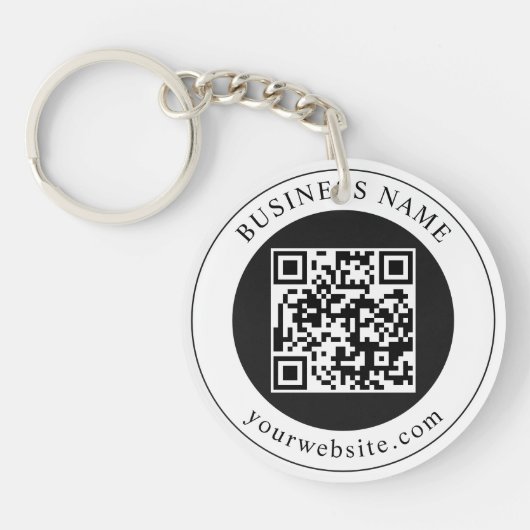 Porte-clés Code QR avec nom d'entreprise modifiable (Devant)