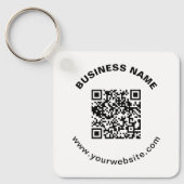 Porte-clés Code QR avec nom d'entreprise Texte circulaire gra (Recto)