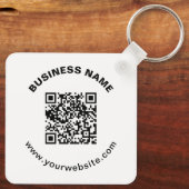 Porte-clés Code QR avec nom d'entreprise Texte circulaire gra (Verso)