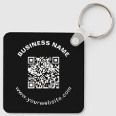 Porte-clés Code QR avec nom d'entreprise Texte circulaire gra (Dos)