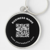 Porte-clés Code QR avec nom d'entreprise Texte circulaire gra (Devant)
