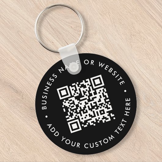 Porte-clés Code QR | Black Business Modern Budget Round