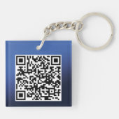 Porte-clés Code QR bleu vert de la tortue marine (Dos)