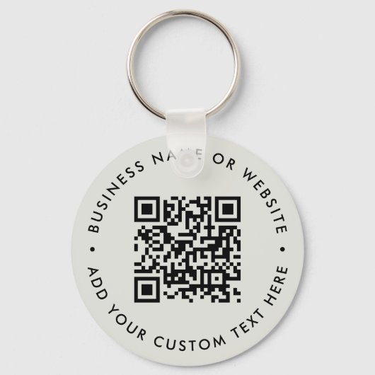 Porte-clés Code QR | Budget gris simple épuré minimal (Recto)