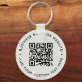 Porte-clés Code QR | Budget gris simple épuré minimal (Recto)