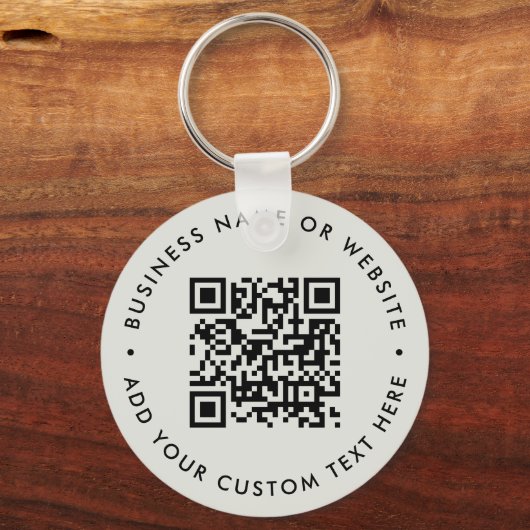 Porte-clés Code QR | Budget gris simple épuré minimal (Recto)