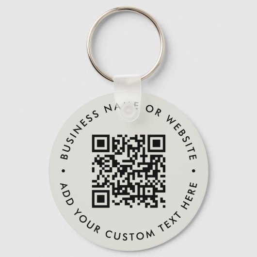 Porte-clés Code QR | Budget gris simple épuré minimal (Verso)