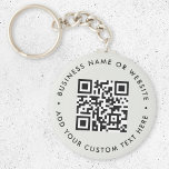 Porte-clés Code QR | Budget gris simple épuré minimal<br><div class="desc">Un simple modèle de code QR gris personnalisé dans un style minimaliste moderne qui peut être facilement mis à jour avec votre code QR,  nom commercial ou site Web et texte personnalisé,  par exemple,  scannez-moi vers...  #QRcode #porte - clé #business</div>