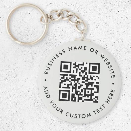 Porte-clés Code QR | Budget gris simple épuré minimal