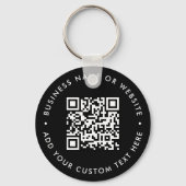 Porte-clés Code QR | Budget Moderne Affaires Noir Rond (Verso)