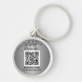 Porte-clés Code QR Business Logo Professionnel Argent (Devant)