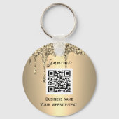 Porte-clés Code QR Business Logo Professionnel Gold (Recto)