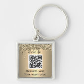 Porte-clés Code QR Business Logo Professionnel Gold (Devant)