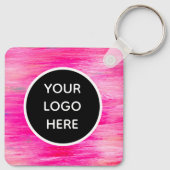 Porte-clés Code QR Business Logo Professionnel Hot Pink (Dos)