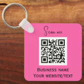 Porte-clés Code QR Business Logo Professionnel Hot Pink (Recto)