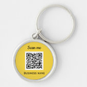 Porte-clés Code QR Business Logo Professionnel Jaune (Devant)