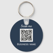 Porte-clés Code QR Business Logo Professionnel Marine Bleu (Recto)