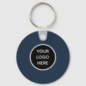 Porte-clés Code QR Business Logo Professionnel Marine Bleu (Verso)
