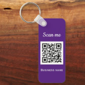 Porte-clés Code QR Business Logo Professionnel Purple Moderne (Recto)