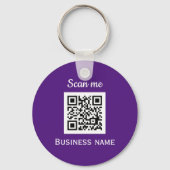 Porte-clés Code QR Business Logo Professionnel Purple Moderne (Recto)