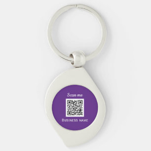 Porte-clés Code QR Business Logo Professionnel Purple Moderne