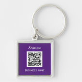 Porte-clés Code QR Business Logo Professionnel Purple Moderne (Devant)