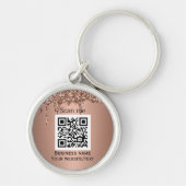 Porte-clés Code QR Business Logo Professionnel Rose Gold (Devant)