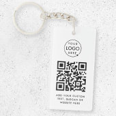Porte-clés Code QR | Business Logo Professionnel Simple Blanc