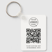 Porte-clés Code QR | Business Logo Professionnel Simple Blanc (Recto)