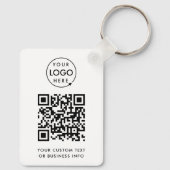 Porte-clés Code QR | Business Logo Professionnel Simple Blanc (Verso)