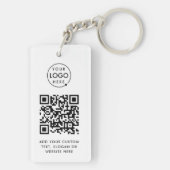 Porte-clés Code QR | Business Logo Professionnel Simple Blanc (Dos)