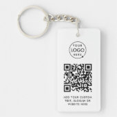 Porte-clés Code QR | Business Logo Professionnel Simple Blanc (Devant)