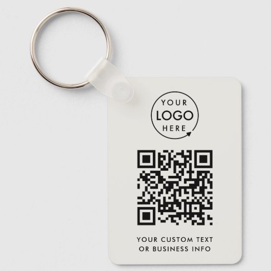 Porte-clés Code QR | Business Logo Professionnel Simple Grey (Recto)