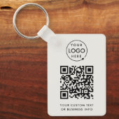 Porte-clés Code QR | Business Logo Professionnel Simple Grey (Recto)