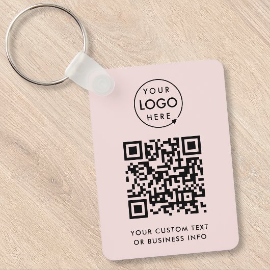 Porte-clés Code QR | Business Logo Professionnel Simple Rose