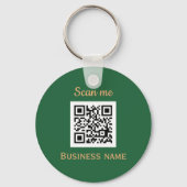 Porte-clés Code QR Business Logo Professionnel Vert Or (Recto)