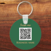 Porte-clés Code QR Business Logo Professionnel Vert Or (Recto)