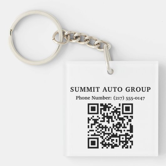 Porte-clés Code QR Cadeau pour concessionnaire automobile ou (Devant)