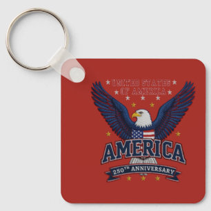 Porte-clés Code QR carré de l'entreprise America 250 personna