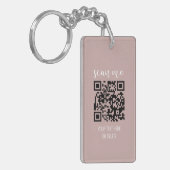 Porte-clés Code QR Cartes de visite rose vierge Votre logo (Devant gauche)