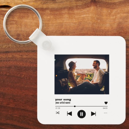Porte-clés Code QR Chanson Personnalisé Avec Image Personnali (Recto)