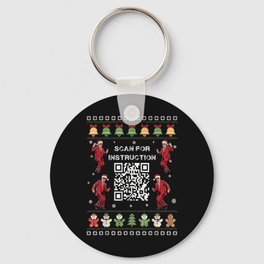 Porte-clés Code Qr Danse Trump Président Scannez Pour Instruc (Recto)