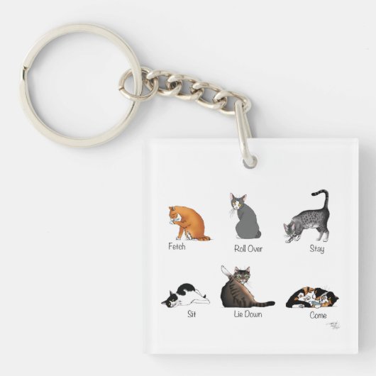 Porte-clés Code QR de la commande Cat (Devant)