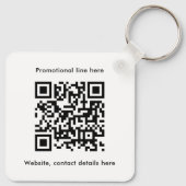 Porte-clés Code QR de la Promo de texte du logo d'entreprise  (Dos)