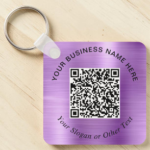 Porte-clés Code QR de l'entreprise Promotionnel Violet
