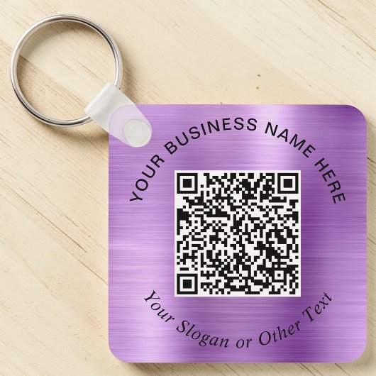 Porte-clés Code QR de l'entreprise Promotionnel Violet
