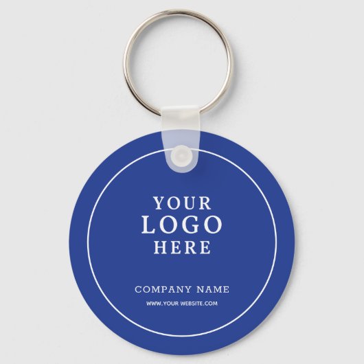 Porte-clés Code Qr de logo d'entreprise bleu personnalisé Pro (Recto)